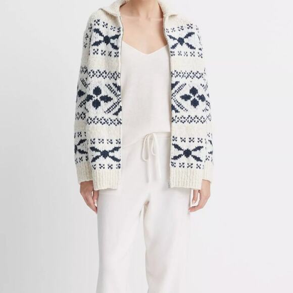 Vince Nordic Fair Isle Cardigan - Picture 1 of 11